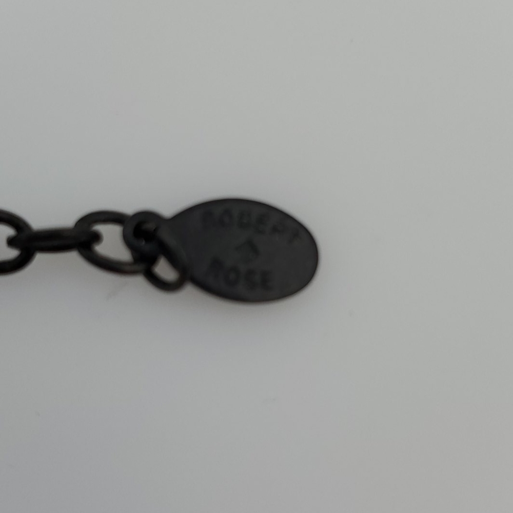 Robert Rose Black Rhinestone Flower Necklace - Picture 5 of 7